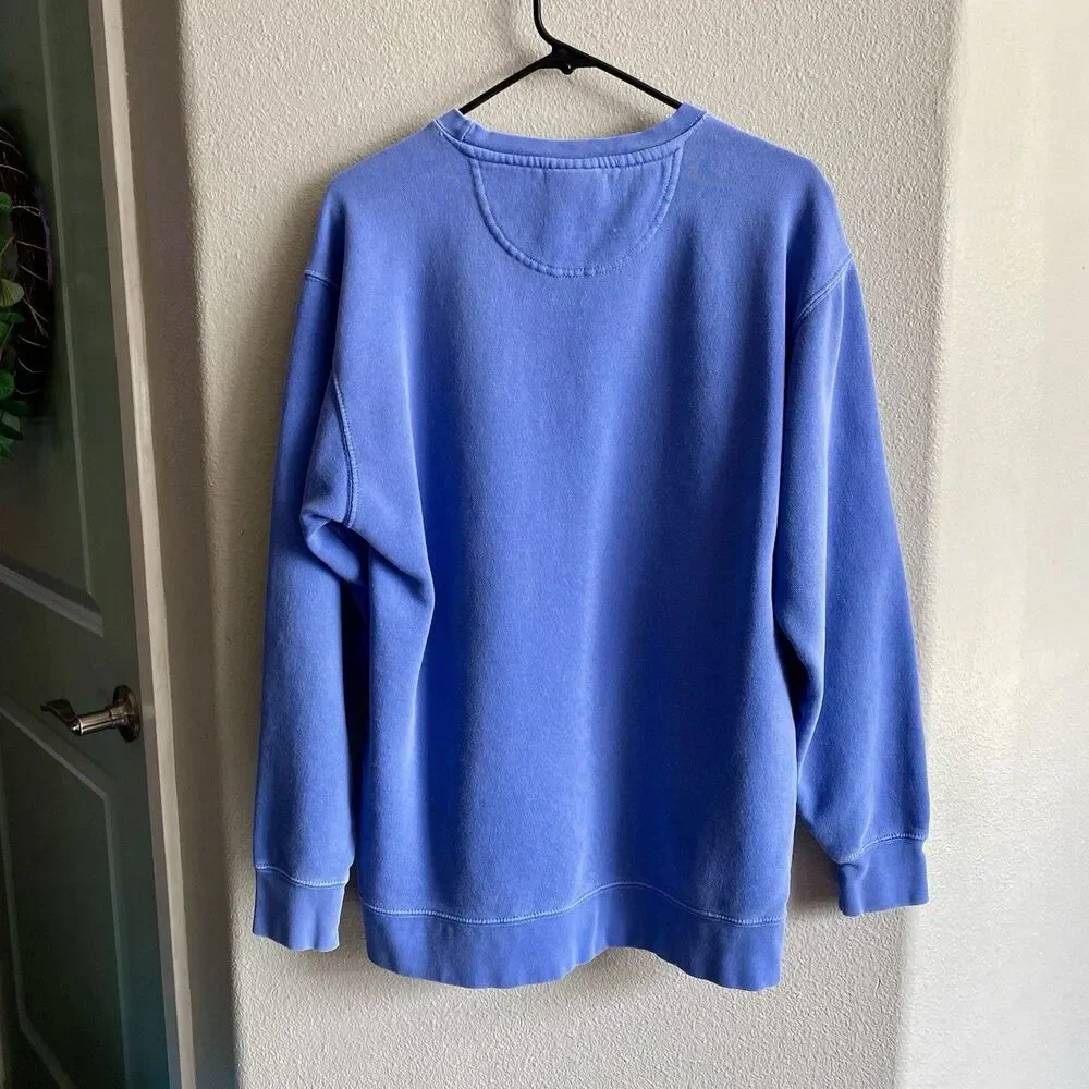 Seattle “when It Rains We Pour” Unisex Crewneck Sweatshirt Blue Size Medium